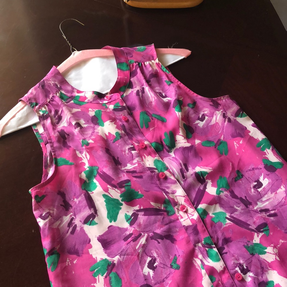 J crew floral printed button up